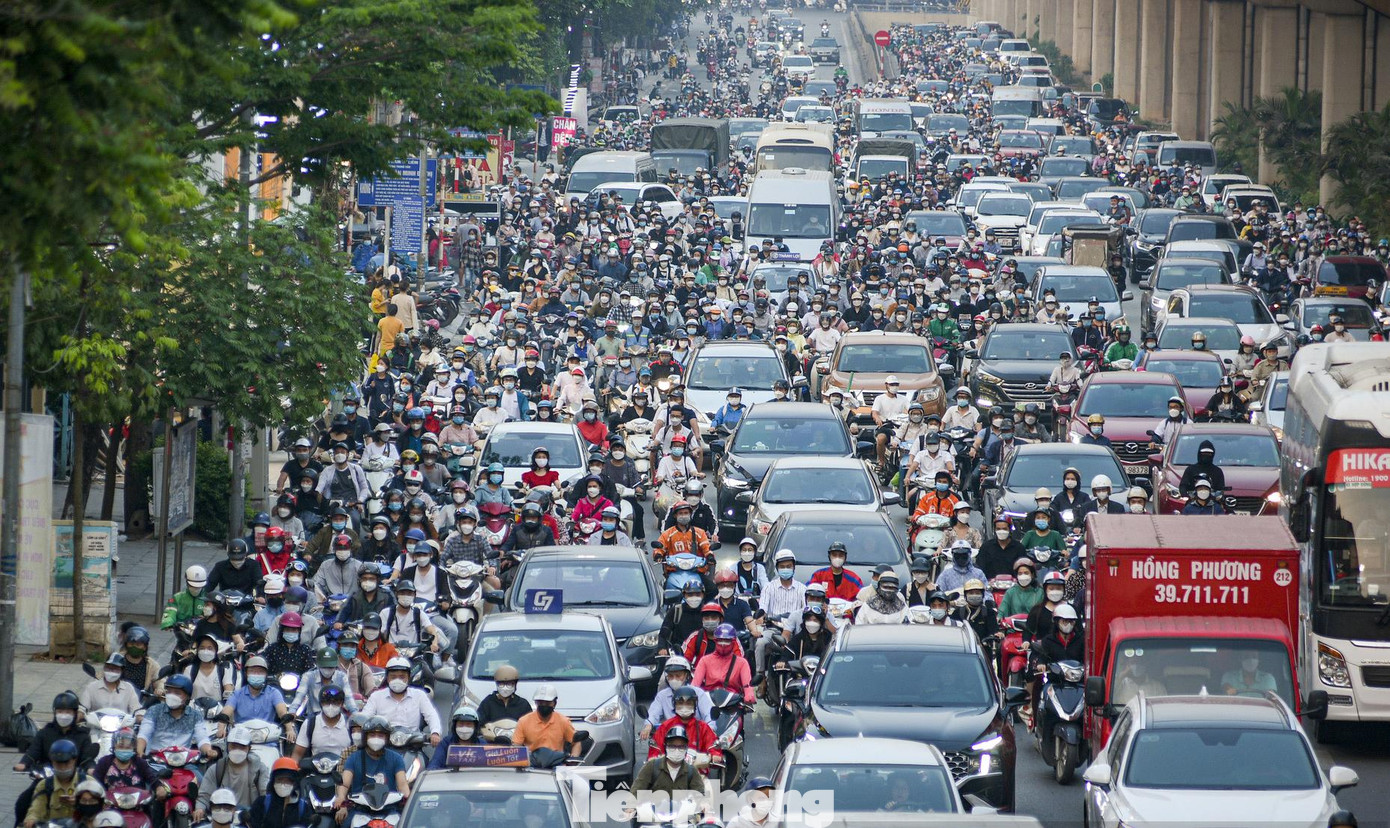 Các phương tiện nhích từng cm.