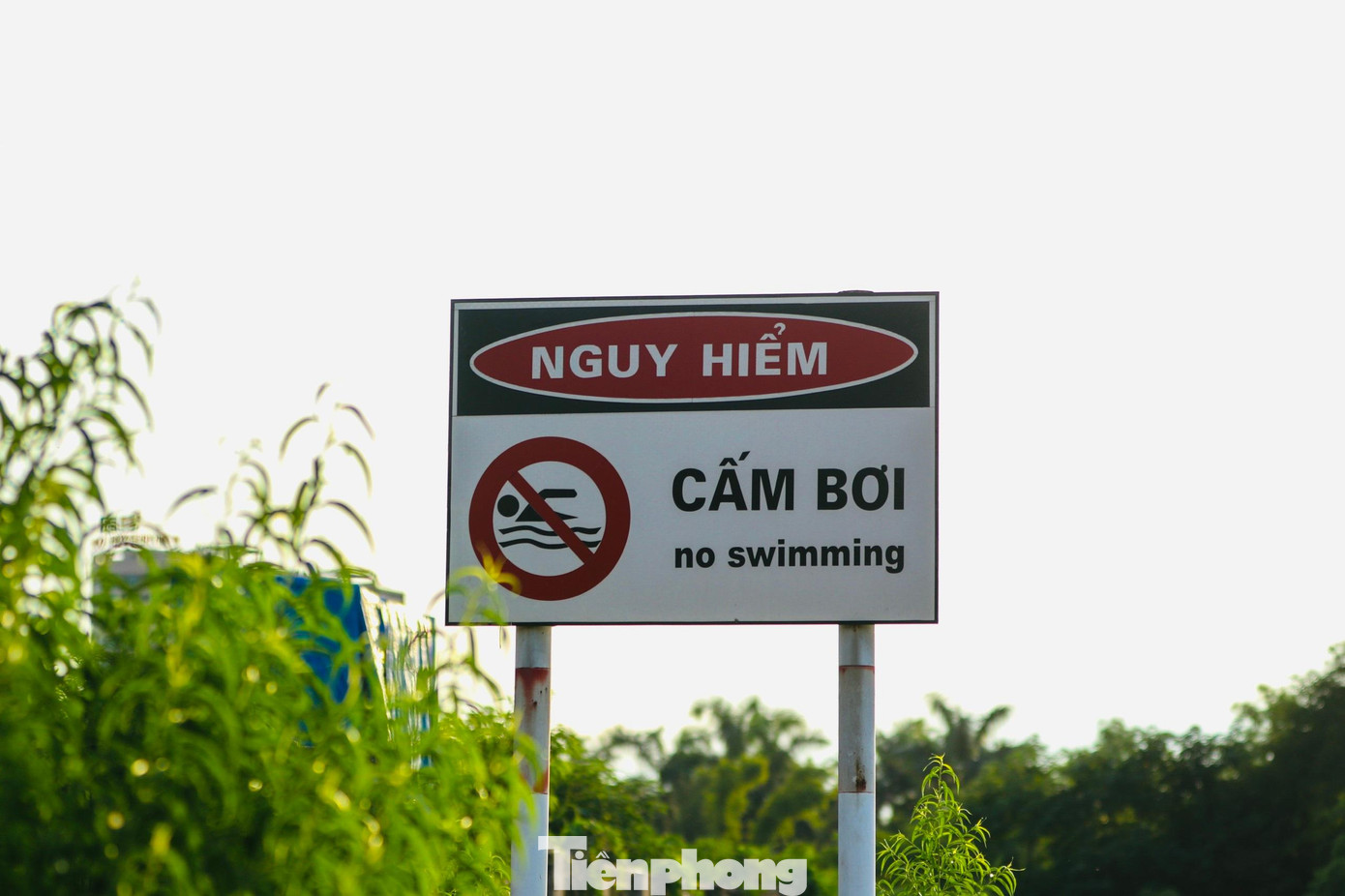 Dù đã có biển cảnh báo: “Nguy hiểm, cấm bơi” nhưng đã có không ít người phớt lờ.