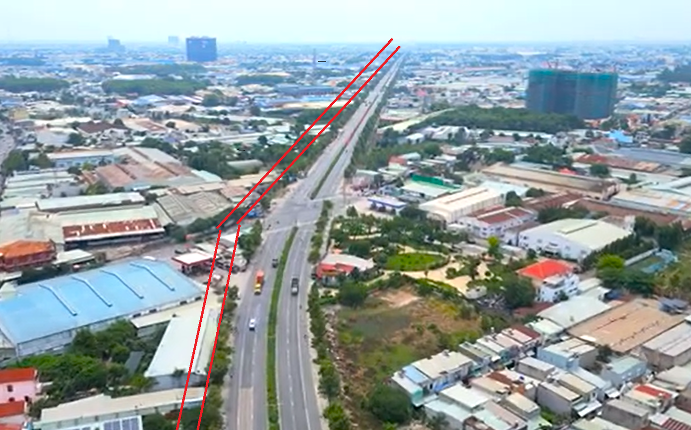 Vị trí hướng tuyến đường sắt song song với đường Mỹ Phước Tân Vạn Vị trí hướng tuyến đường sắt song song với đường Mỹ Phước Tân Vạn