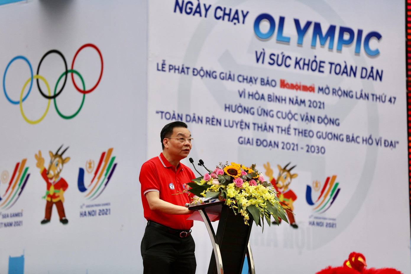 Chủ tịch UBND thành phố Hà Nội Chu Ngọc Anh phát biểu tại buổi lễ.