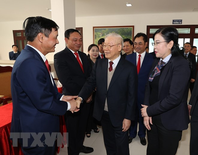 Tổng Bí thư Nguyễn Phú Trọng thăm, chúc Tết và làm việc với Ban Thường vụ Tỉnh ủy Thái Nguyên Tổng Bí thư Nguyễn Phú Trọng thăm, chúc Tết và làm việc với Ban Thường vụ Tỉnh ủy Thái Nguyên