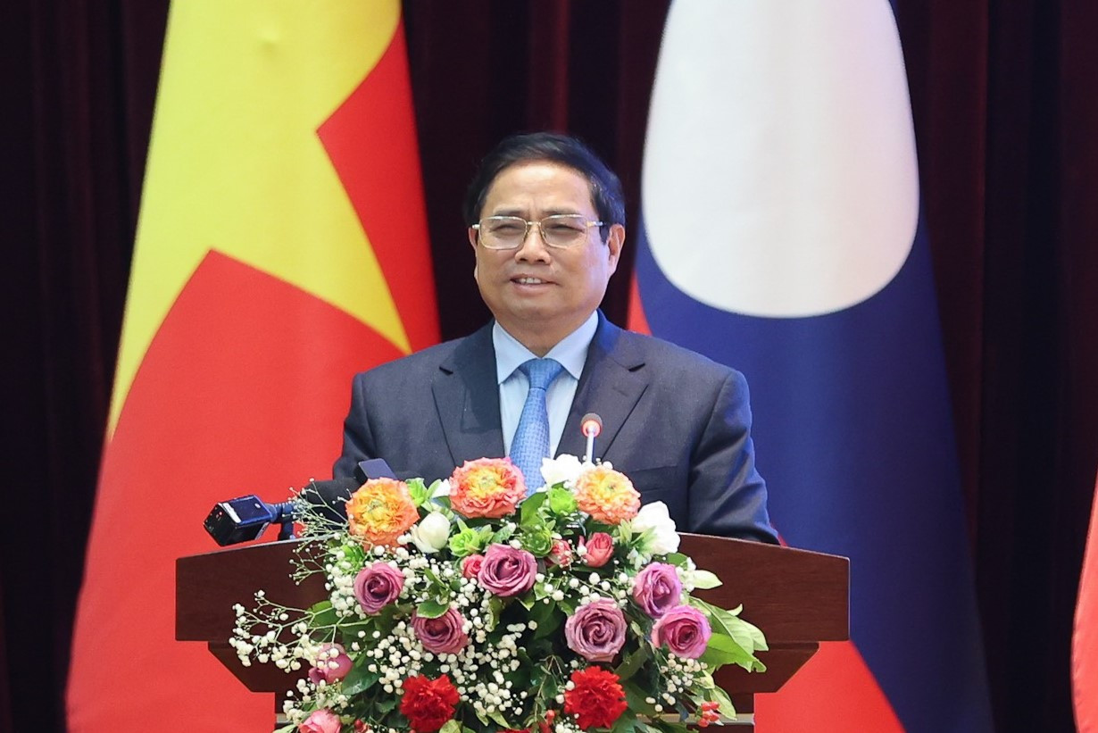 Thủ tướng Phạm Minh Chính phát biểu tại Hội nghị hợp tác đầu tư Việt Nam - Lào Thủ tướng Phạm Minh Chính phát biểu tại Hội nghị hợp tác đầu tư Việt Nam - Lào