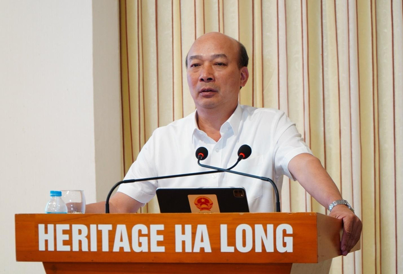 Bí thư Đảng uỷ, Chủ tịch HĐTV Tập đoàn Lê Minh Chuẩn ghi nhận, biểu dương và chúc mừng kết quả sản xuất kinh doanh đạt được trong 6 tháng đầu năm 2022.