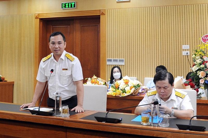 Ông Nguyễn Bằng Thắng phát biểu tiếp thu ý kiến chỉ đạo của Lãnh đạo Tổng cục Thuế
