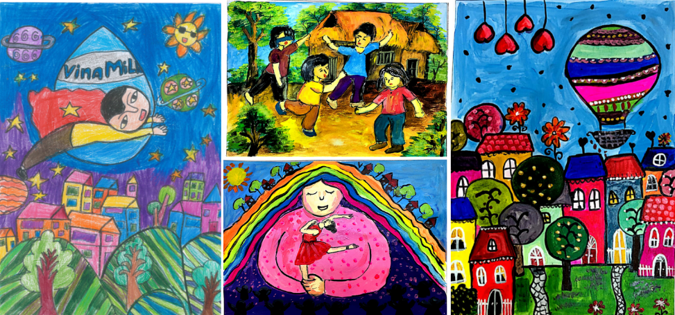 Cuộc thi vẽ tranh với chủ đề “Em vẽ ước mơ vươn cao” cũng là một trong những chương trình được Vinamilk cùng Quỹ sữa Vươn cao Việt Nam tổ chức trong những tháng qua, nhằm tạo sân chơi cho các em nhỏ đang sống tại các mái ấm, trung tâm bảo trợ… được sáng tạo, được vẽ về ước mơ của mình. Mỗi bức họa do chính tay các em thực hiện đều là những tác phẩm đầy cảm xúc.