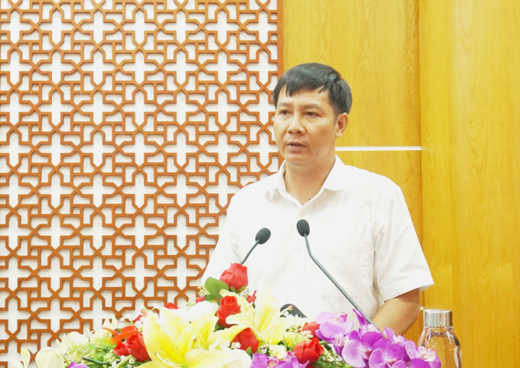 Bí thư Tỉnh ủy, Chủ tịch HĐND tỉnh Tây Ninh Nguyễn Thành Tâm phát biểu tại hội nghị