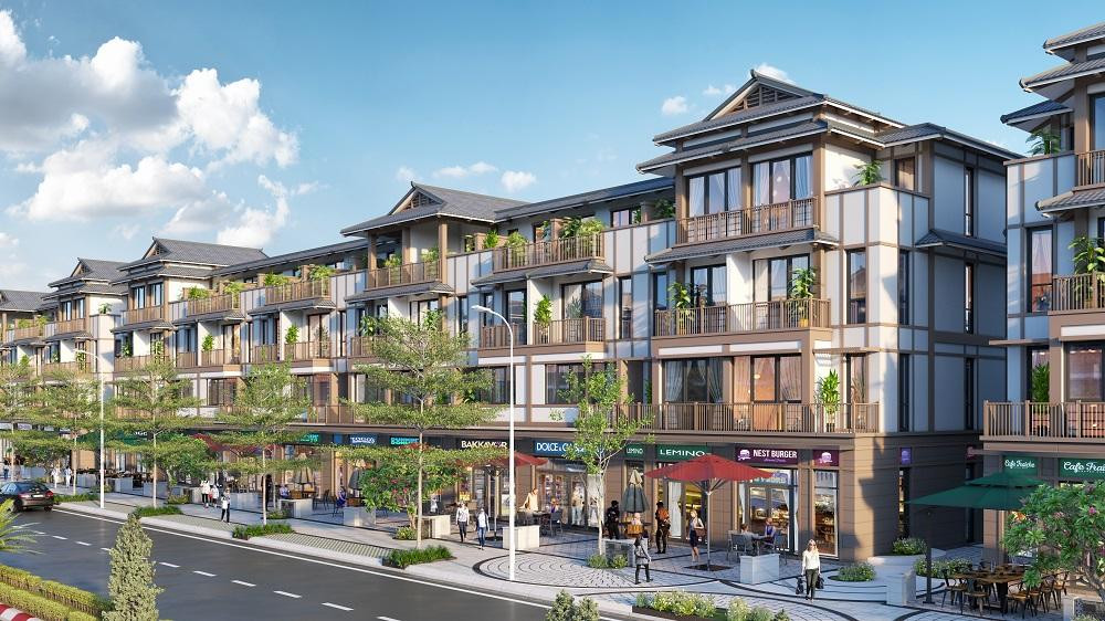 Khu phố Đông với 96 căn shophouse. Khu phố Đông với 96 căn shophouse.