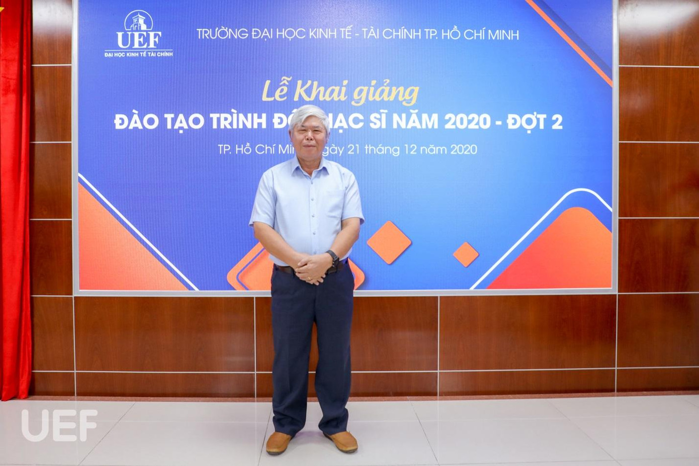 Học viên Đức Chinh trong ngày khai giảng lớp cao học