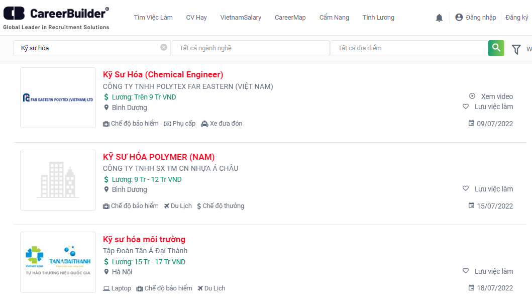 Kỹ sư hóa có đa dạng vị trí việc làm và hưởng đãi ngộ khá tốt từ các công ty