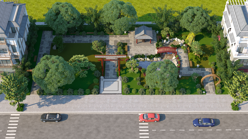 Không gian xanh đầy nghệ thuật tại vườn Thiền. Không gian xanh đầy nghệ thuật tại vườn Thiền.