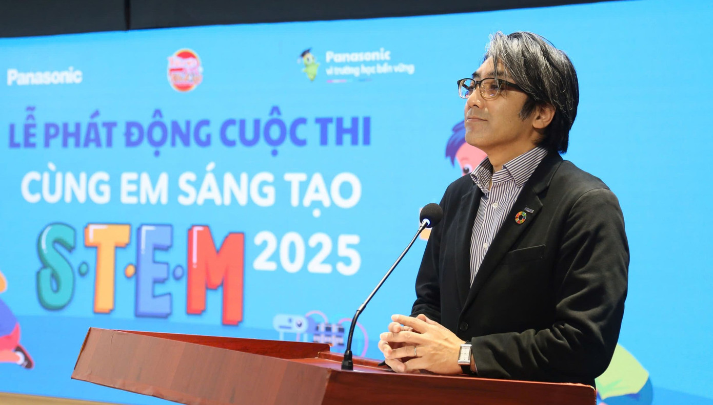 Ông Oka Hiroyuki - Giám đốc Công ty TNHH Panasonic Việt Nam phát biểu tại chương trình.