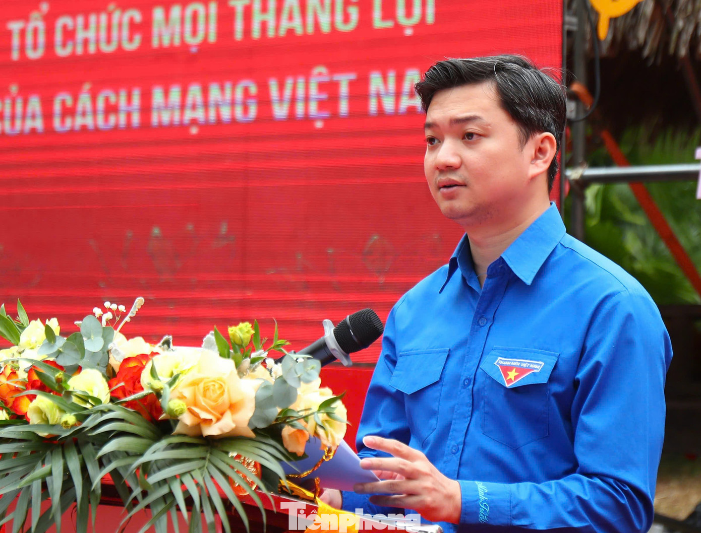 Anh Nguyễn Minh Triết - Bí thư T.Ư Đoàn, Chủ tịch T.Ư Hội SVVN phát biểu tại chương trình.