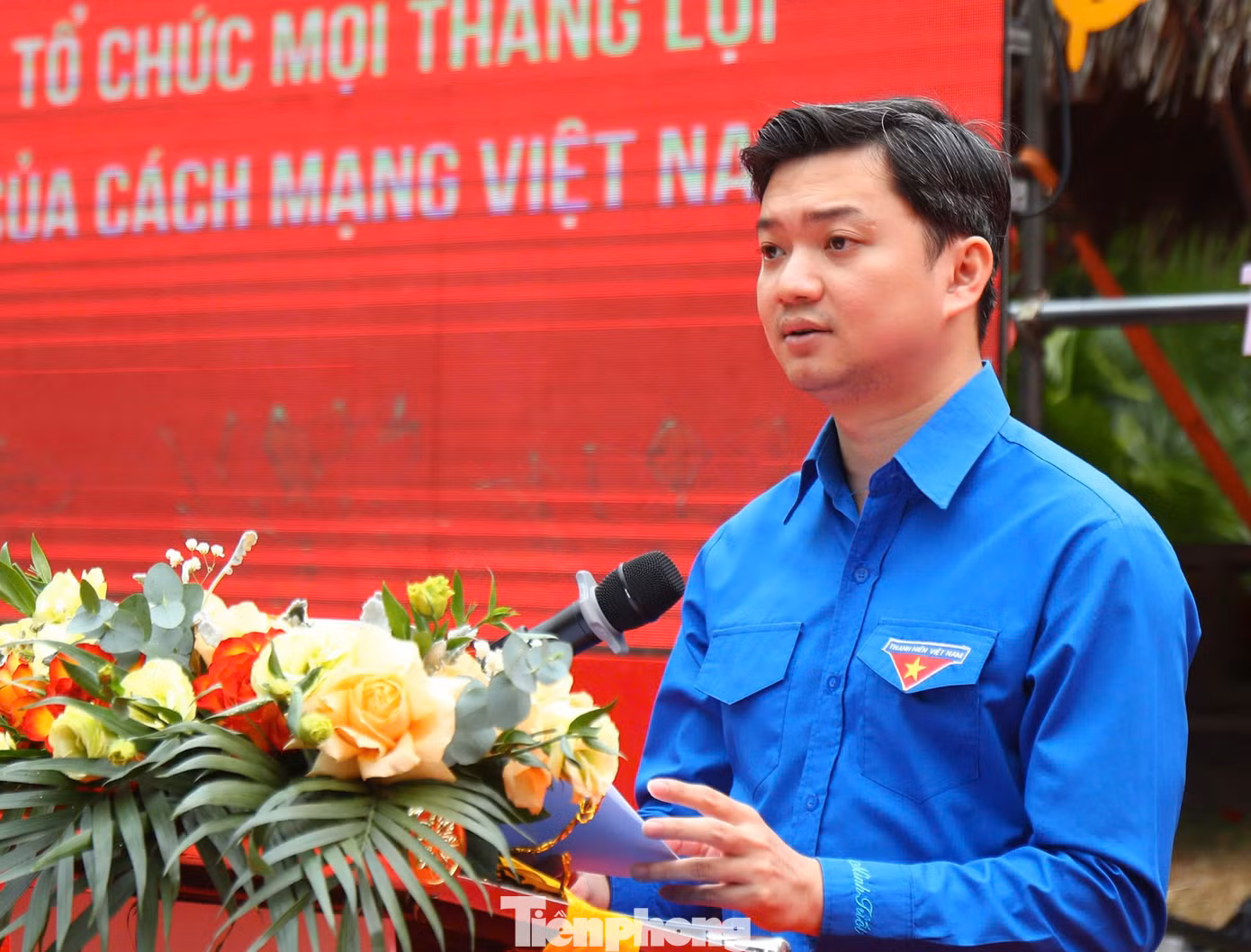 Anh Nguyễn Minh Triết - Bí thư T.Ư Đoàn, Chủ tịch T.Ư Hội SVVN phát biểu tại chương trình.
