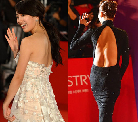 Các sao Hàn có thể khoe nửa lưng...