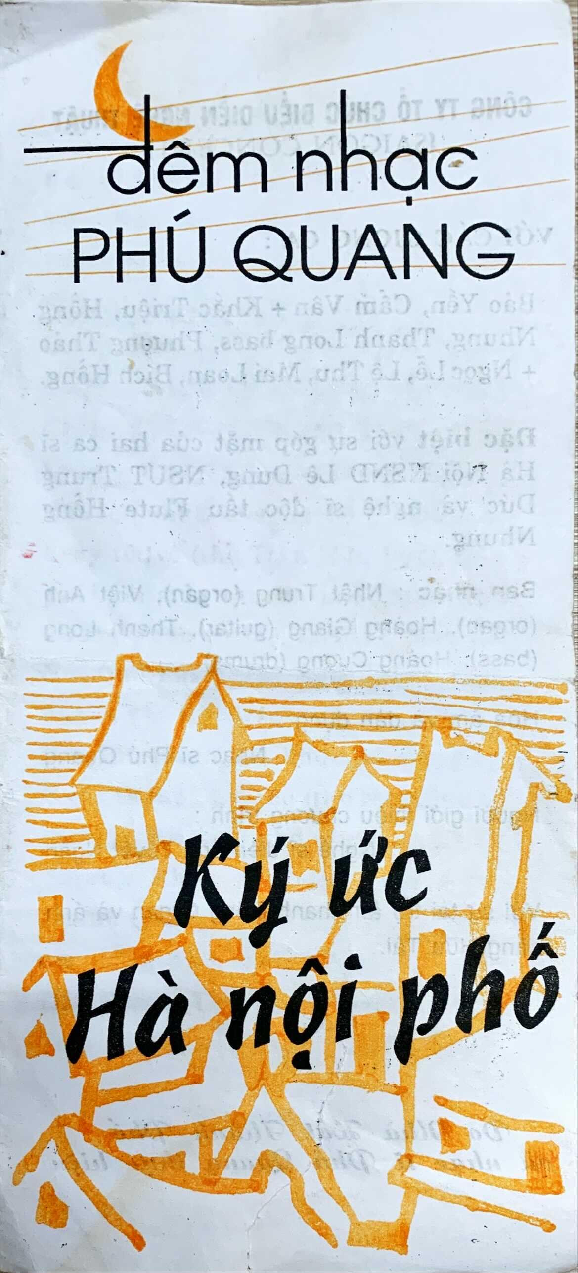 Poster đêm nhạc “Ký ức Hà Nội phố” năm 1994 của Phú Quang. Tư liệu của DPV.