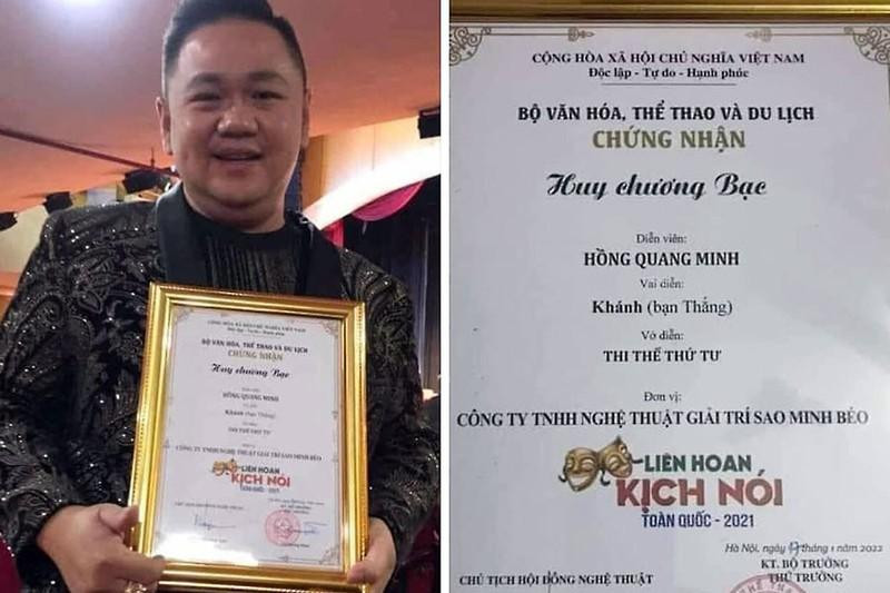 Việc trao huy chương cho Minh Béo tại một liên hoan kịch nói tuy không trái luật nhưng lại khiến dư luận không đồng tình vì Minh Béo từng phạm tội ở nước ngoài, đặc biệt là với trẻ em. Ảnh: TL