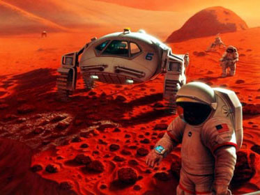 Hình mô phỏng các phi hành gia trong sứ mệnh chinh phục sao Hỏa vào khoảng năm 2033. Ảnh: NASA