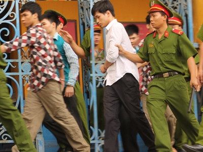 Tuấn và Đường bị dẫn giải về trại giam sau phiên xét xử