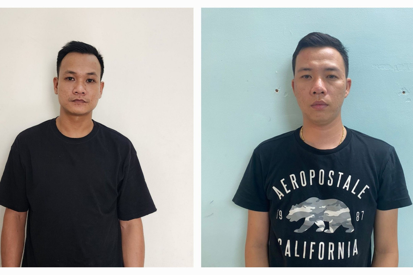 Quý và Cường (bên phải qua) bị tạm giữ về hành vi tổ chức sử dụng trái phép chất ma túy. Quý và Cường (bên phải qua) bị tạm giữ về hành vi tổ chức sử dụng trái phép chất ma túy.