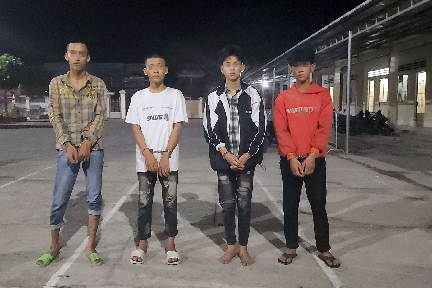 Nhóm đối tượng cướp tài sản bị bắt giữ.