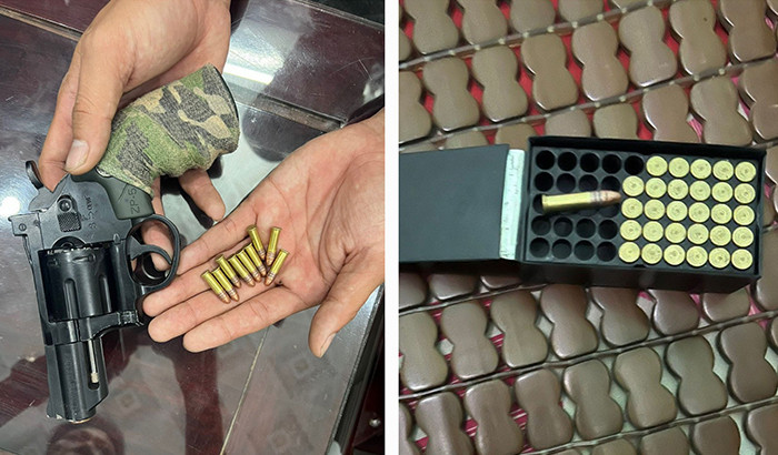 Công an thu giữ 1 khẩu súng và 39 viên đạn.