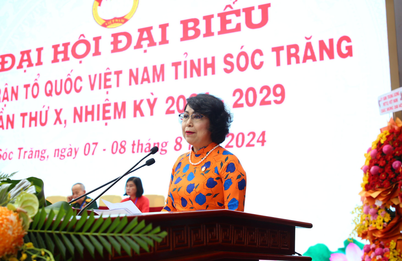 Bà Tô Thị Bích Châu – Phó Chủ tịch Uỷ Ban Trung ương MTTQ Việt Nam phát biểu tại đại hội. Ảnh: Nhật Huy