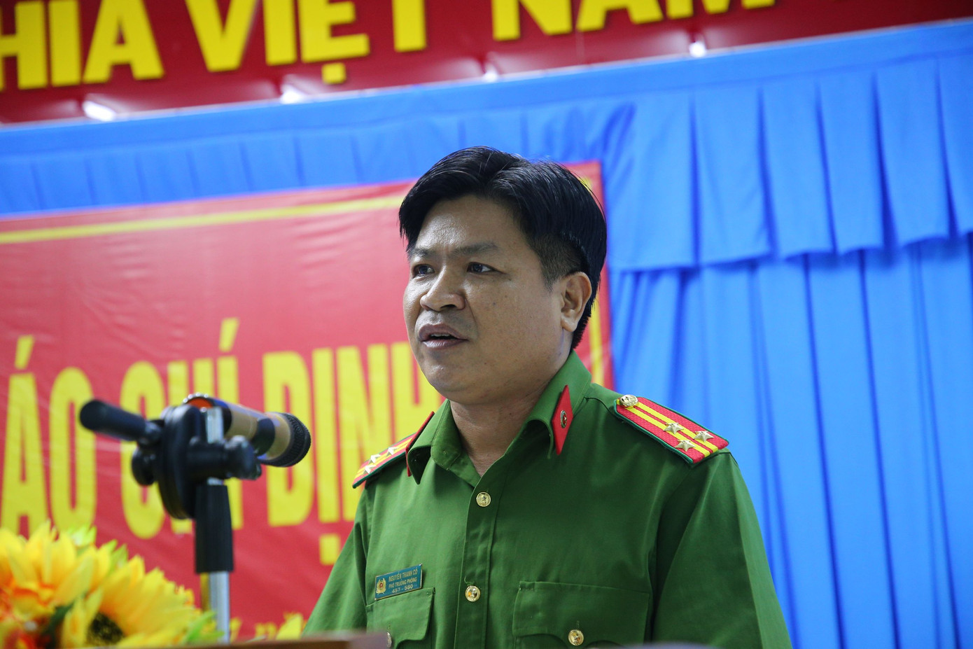 Thượng tá Nguyễn Thanh Có – Phó Phòng Cảnh sát hình sự Công an tỉnh Kiên Giang thông tin vụ việc. Ảnh: Nhật Huy. Thượng tá Nguyễn Thanh Có – Phó Phòng Cảnh sát hình sự Công an tỉnh Kiên Giang thông tin vụ việc. Ảnh: Nhật Huy.