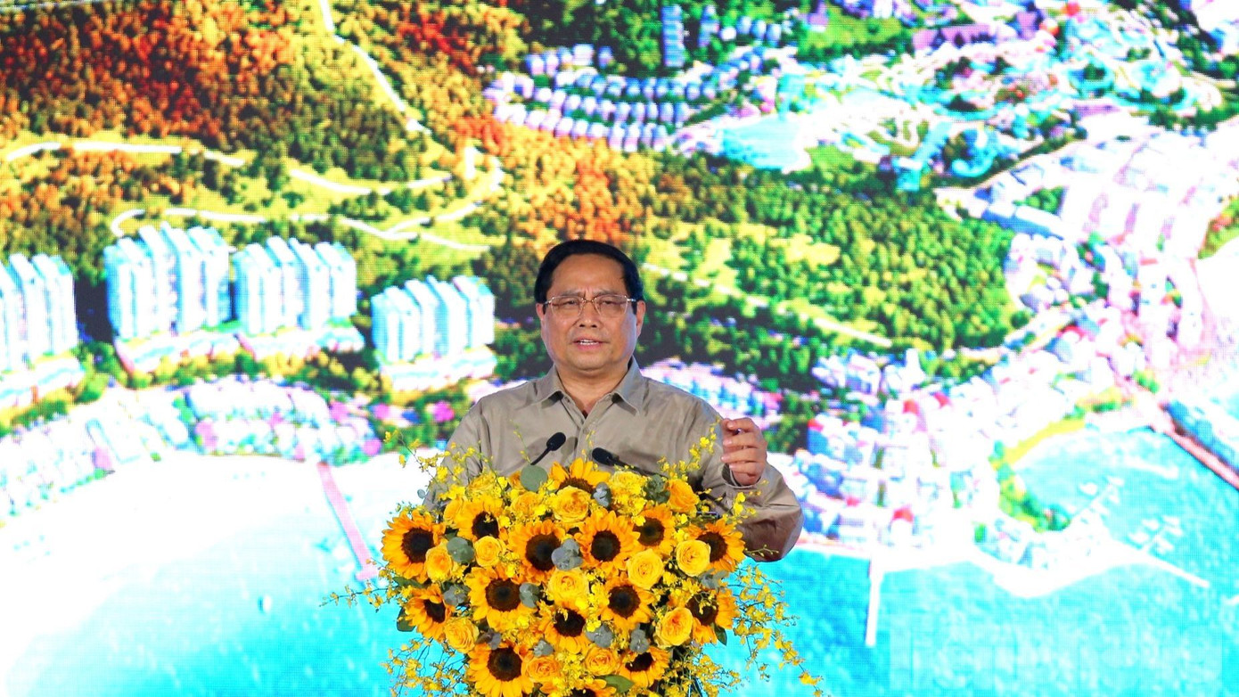 Thủ tướng Phạm Minh Chính phát biểu tại lễ khởi công. Ảnh: Nhật Huy.