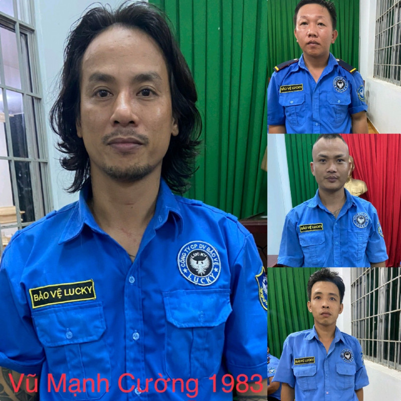 Vũ Mạnh Cường (tức Cường "võ sư") và các đối tượng bị tạm giữ hình sự. Ảnh: CA. Vũ Mạnh Cường (tức Cường "võ sư") và các đối tượng bị tạm giữ hình sự. Ảnh: CA.