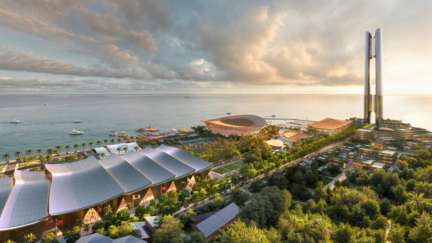 Kiên Giang triển khai 21 dự án trọng điểm phục vụ APEC 2027. Ảnh phối cảnh khu hội nghị phục vụ APEC.