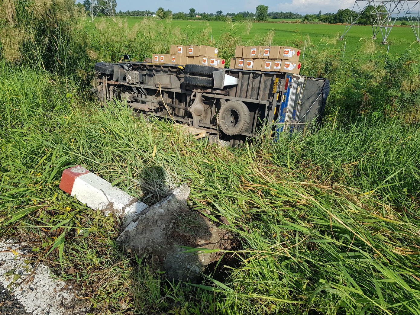 Hiện trường vụ tai nạn. Ảnh: Nhật Huy.