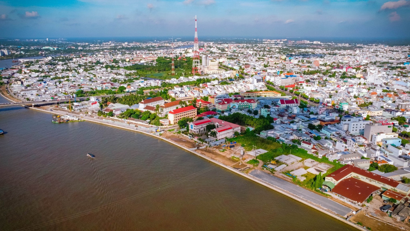 Một góc TP. Cần Thơ nhìn từ trên cao.