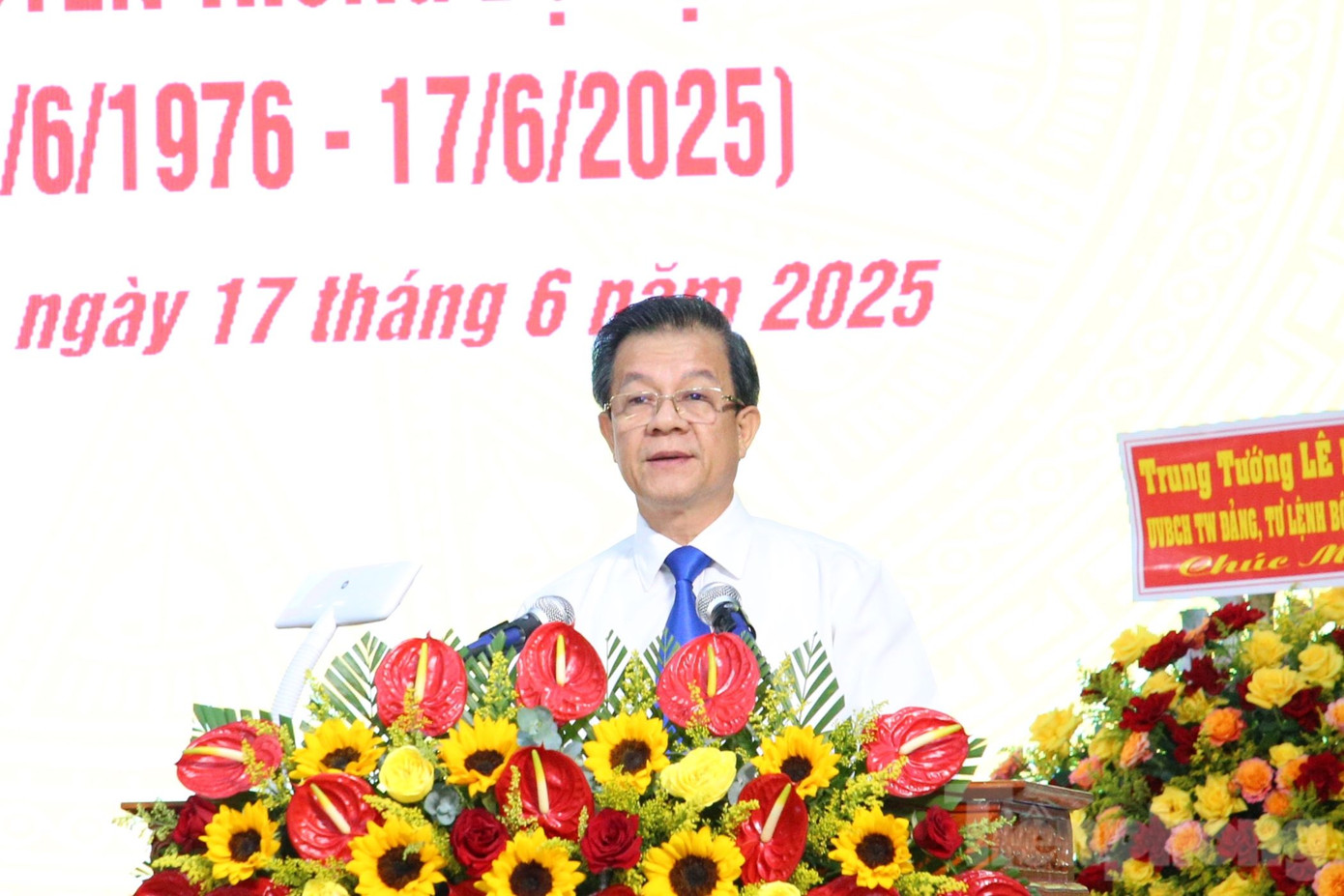 Bí thư Tỉnh ủy An Giang - Lê Hồng Quang phát biểu tại buổi lễ. Bí thư Tỉnh ủy An Giang - Lê Hồng Quang phát biểu tại buổi lễ.