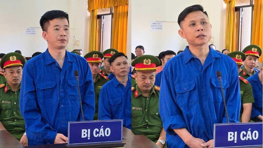 Nguyễn Văn Thái (Thai bus) và Lê Hoàng Cường (Cường Kobe) tại toà.