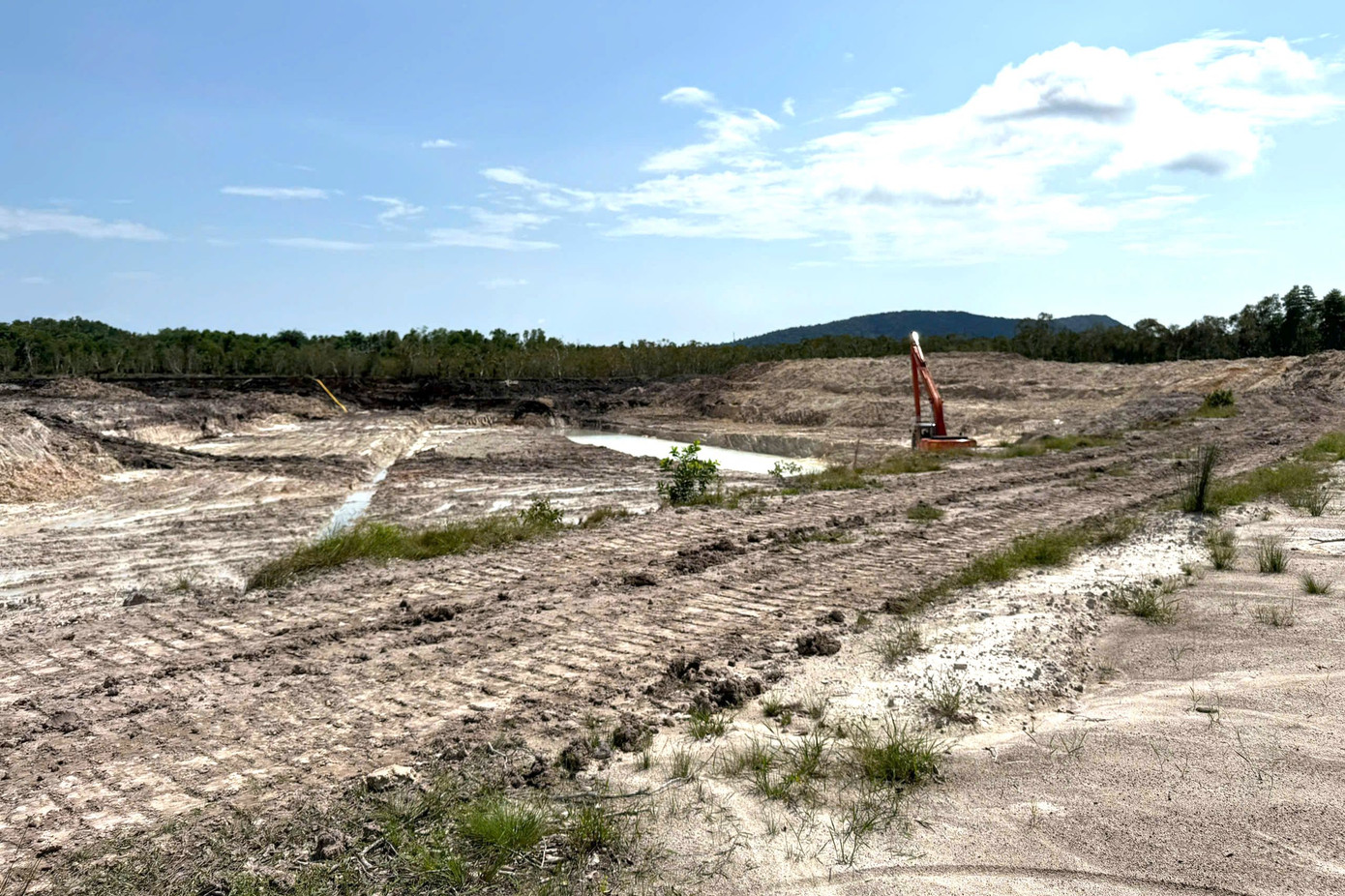 Khu vực 5ha đất rừng phòng hộ bị lấn chiếm, san lấp trái phép.