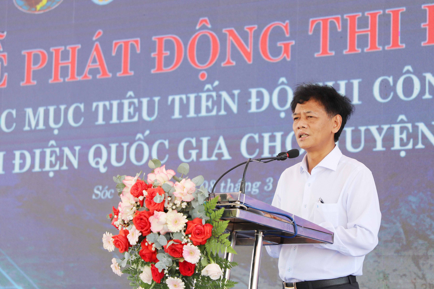 Bí thư Tỉnh uỷ Sóc Trăng Lâm Văn Mẫn phát biểu tại buổi lễ. Bí thư Tỉnh uỷ Sóc Trăng Lâm Văn Mẫn phát biểu tại buổi lễ.