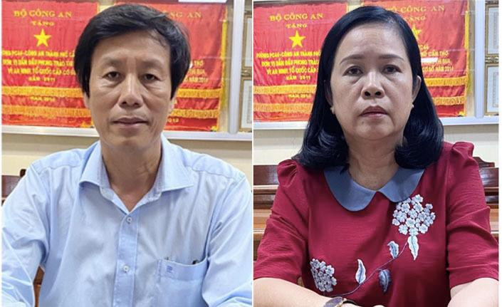 Ông Cao Minh Chu và bà Bùi Thị Lệ Phi tại cơ quan công an. Ảnh: CA. Ông Cao Minh Chu và bà Bùi Thị Lệ Phi tại cơ quan công an. Ảnh: CA.