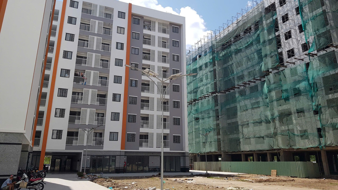 Chung cư NOXH Hồng Loan 5C tại Khu dân cư Hồng Loan, phường Hưng Thạnh, quận Cái Răng. Ảnh: Nhật Huy.