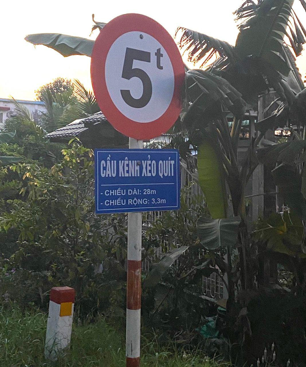 Cầu Xẻo Quýt có tải trọng 5 tấn. Ảnh: CTV. Cầu Xẻo Quýt có tải trọng 5 tấn. Ảnh: CTV.