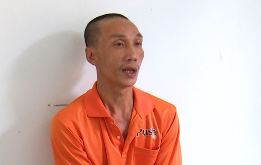 Nguyễn Ngọc Tuấn tại cơ quan công an. Ảnh: Nghiêm Túc.