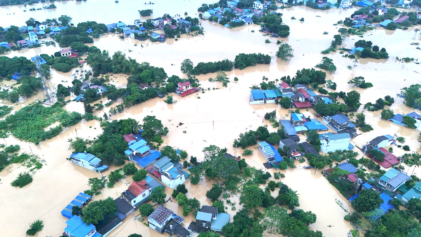 Mưa lớn sau bão số 3 gây ngập lụt nhiều khu vực thuộc các tỉnh phía Bắc. Ảnh: Mạnh Thắng