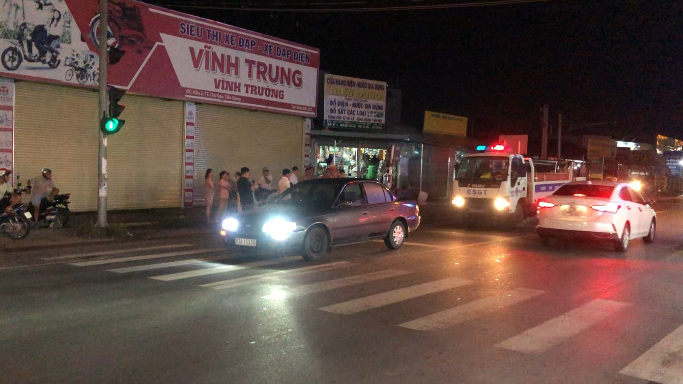 Hiện trường vụ va chạm. Ảnh: Thảo Vy. Hiện trường vụ va chạm. Ảnh: Thảo Vy.