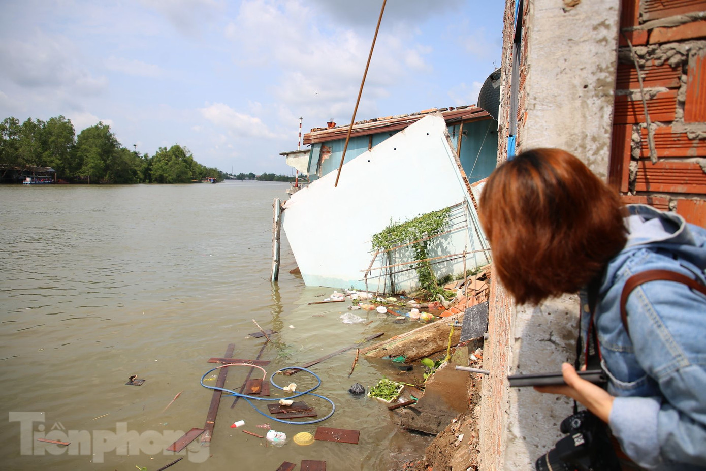 Khu vực sạt lở ở xã Mỹ Khánh, huyện Phong Điền, TP. Cần Thơ.