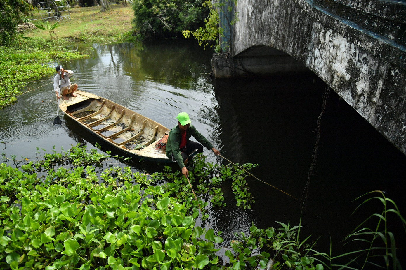 Hồ nước trong công viên An Hoà rộng nên việc tìm bắt cá sấu sổng chuồng rất khó khăn. Hồ nước trong công viên An Hoà rộng nên việc tìm bắt cá sấu sổng chuồng rất khó khăn.