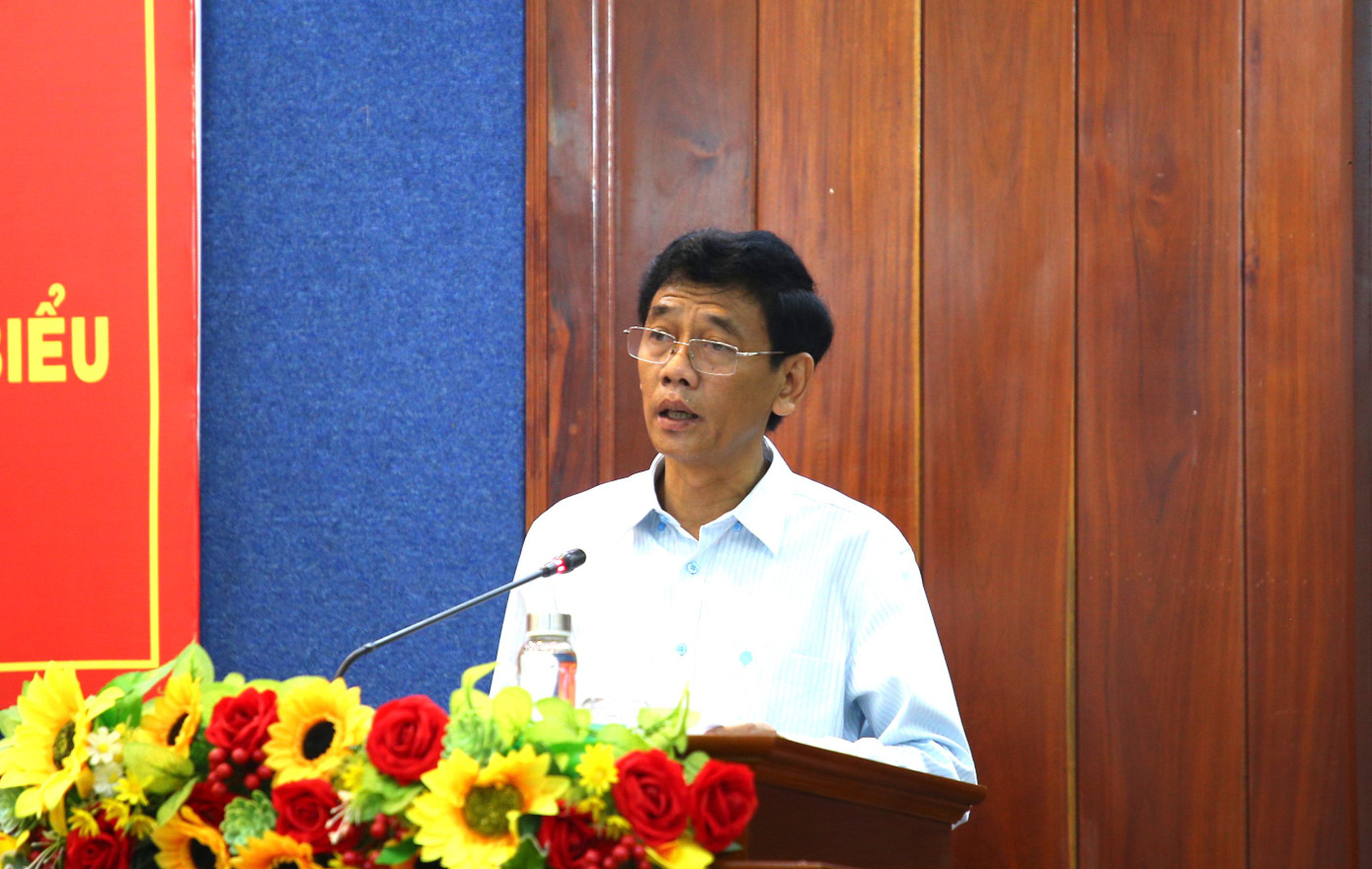 Bí thư Tỉnh uỷ Sóc Trăng Lâm Văn Mẫn phát biểu tại hội nghị.