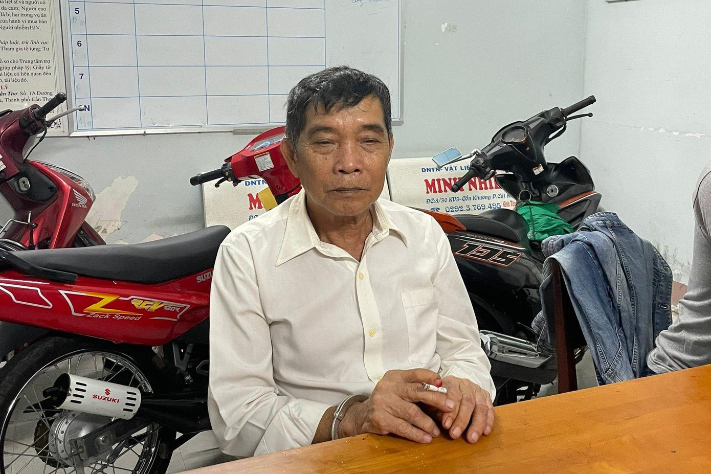 Võ Văn Bá tại thời điểm bị bắt giữ. Ảnh: CA.