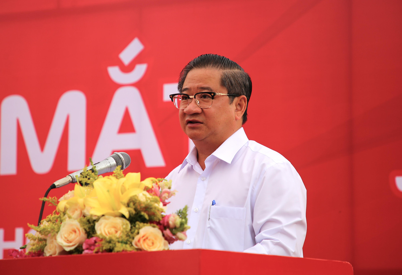Ông Trần Việt Trường, Chủ tịch UBND TP. Cần Thơ phát biểu tại lễ ra mắt mô hình chợ 4.0