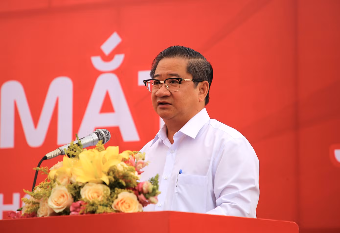 Ông Trần Việt Trường, Chủ tịch UBND TP. Cần Thơ phát biểu tại lễ ra mắt mô hình chợ 4.0