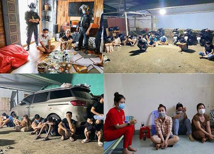 Các đối tượng bị bắt quả tang. Các đối tượng bị bắt quả tang.