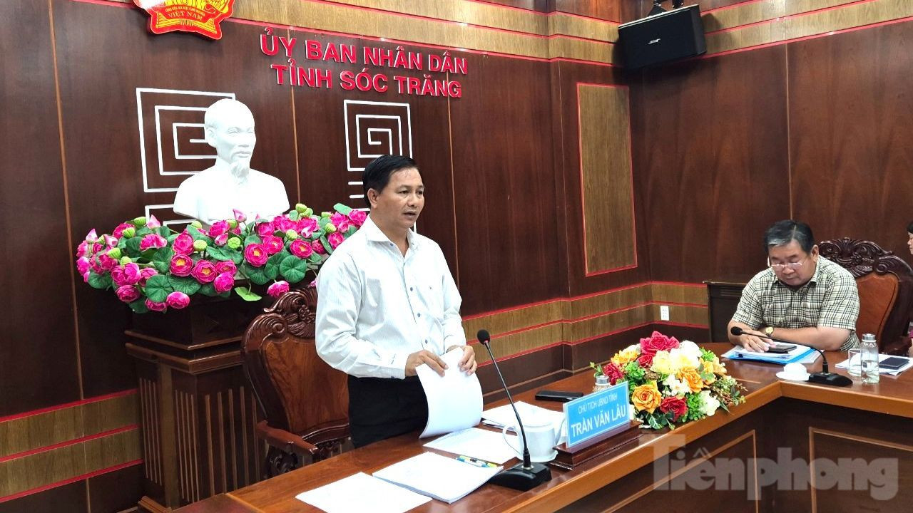 Chủ tịch UBND tỉnh Sóc Trăng Trần Văn Lâu phát biểu tại buổi làm việc. Chủ tịch UBND tỉnh Sóc Trăng Trần Văn Lâu phát biểu tại buổi làm việc.